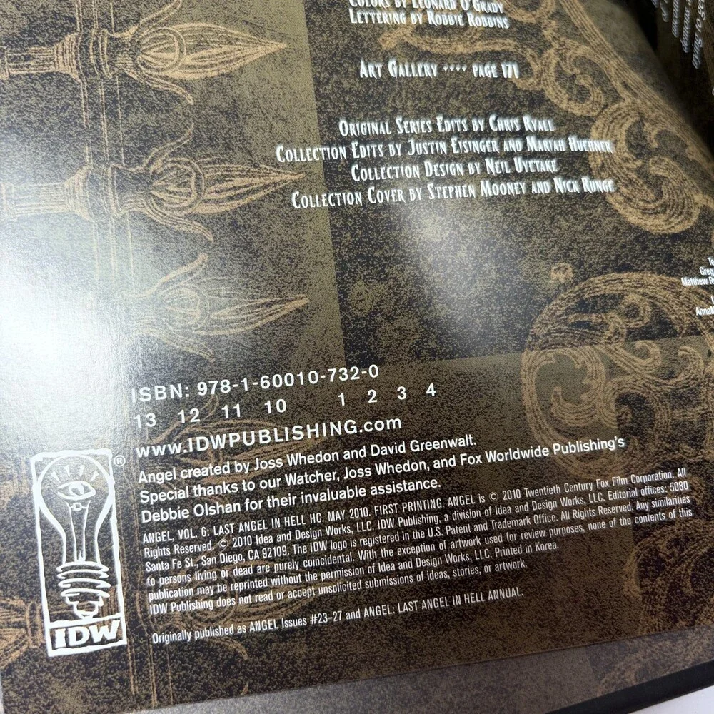 Angel: Last Angel in Hell Vol 6 IDW Publishing Brian Lynch Juliet Landau HC
